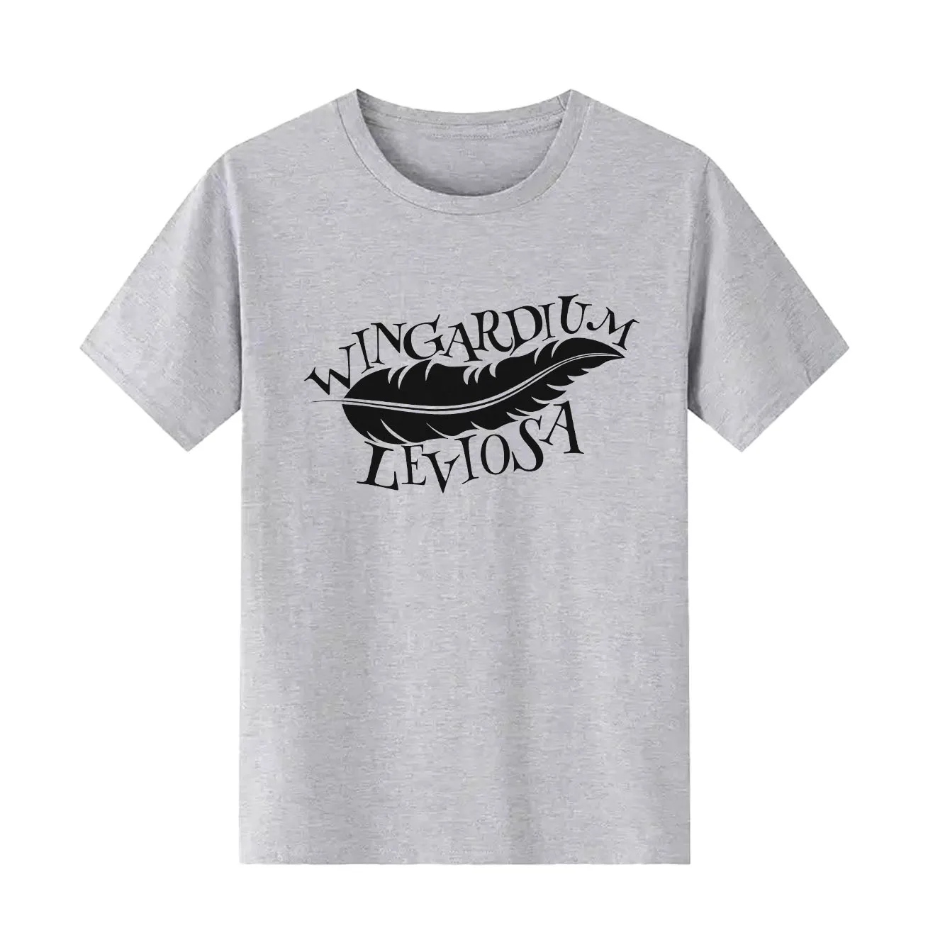 Modna koszulka damska z krótkim rękawem, z nadrukiem piór, uniwersalna, codzienna, odpowiednia na każdą porę roku.