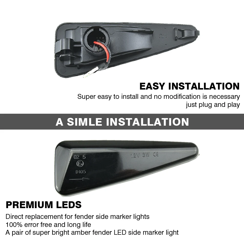 

2PCS Dynamic LED Side Marker Light Turn Signal Blinker Lamp for Dacia Logan Sandero I Renault Stepway Thalia 2008-2011