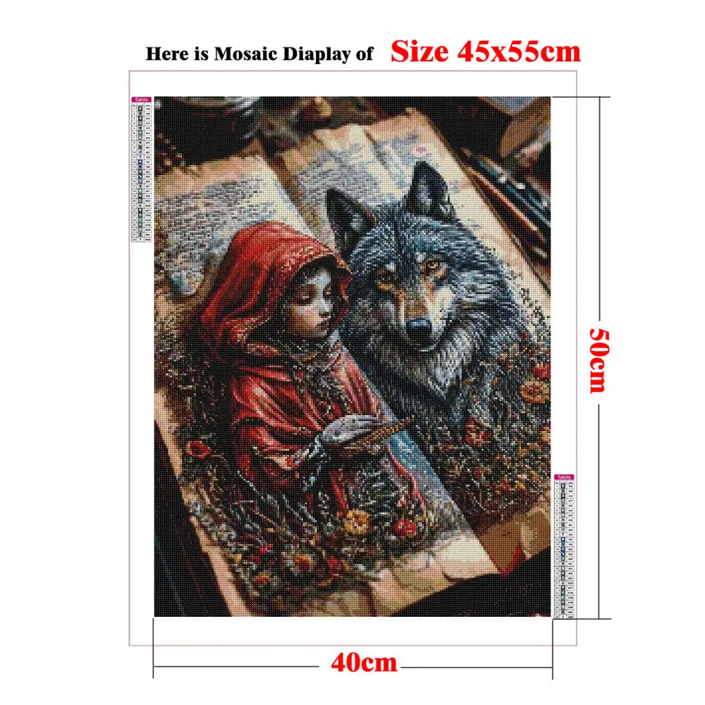 DIY Diamonds Painting Novelty 2026 Fairy Tale Poster Little Red Riding Hood Wolf Full Diamond Mosaic Embroidery Adult Crafts