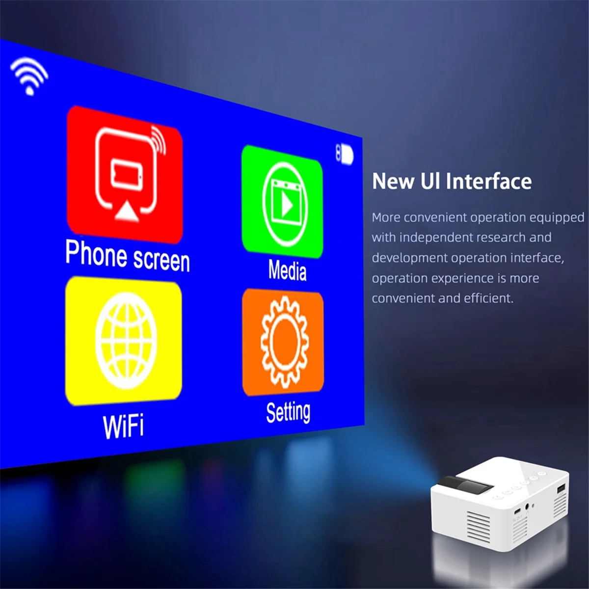 

N33R_YT100 White Mini Home Projector Projector Portable Mini Home Theater