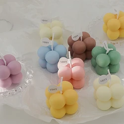 Small Scented Candle Mini Cube Bubble Shaped Wax Candles Aromatherapy for Home Bedroom Wedding Festival Party Decoration Aesthet