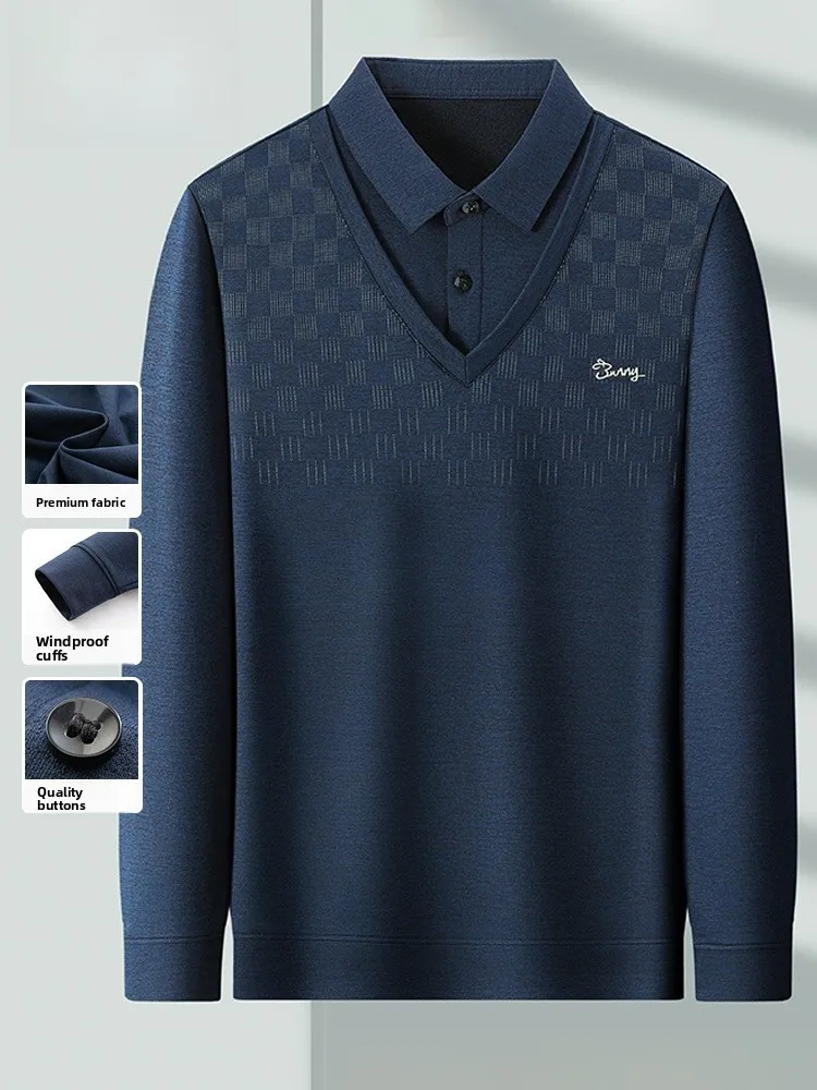 

Casual Long Sve T-irt Spring Autumn Base Layer irt Men's Knitted Sweater andpa Sle Soft Comfortable Breathable Pol...