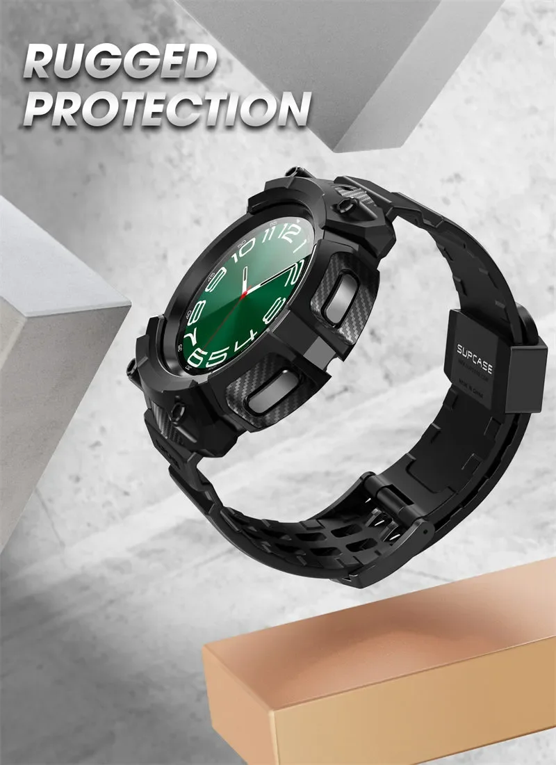 SUPCASE For Samsung Galaxy Watch 6 Classic Case 47mm 2023 UB Pro Rugged Protective Case with Strap Bands & 2Pcs Screen Protector