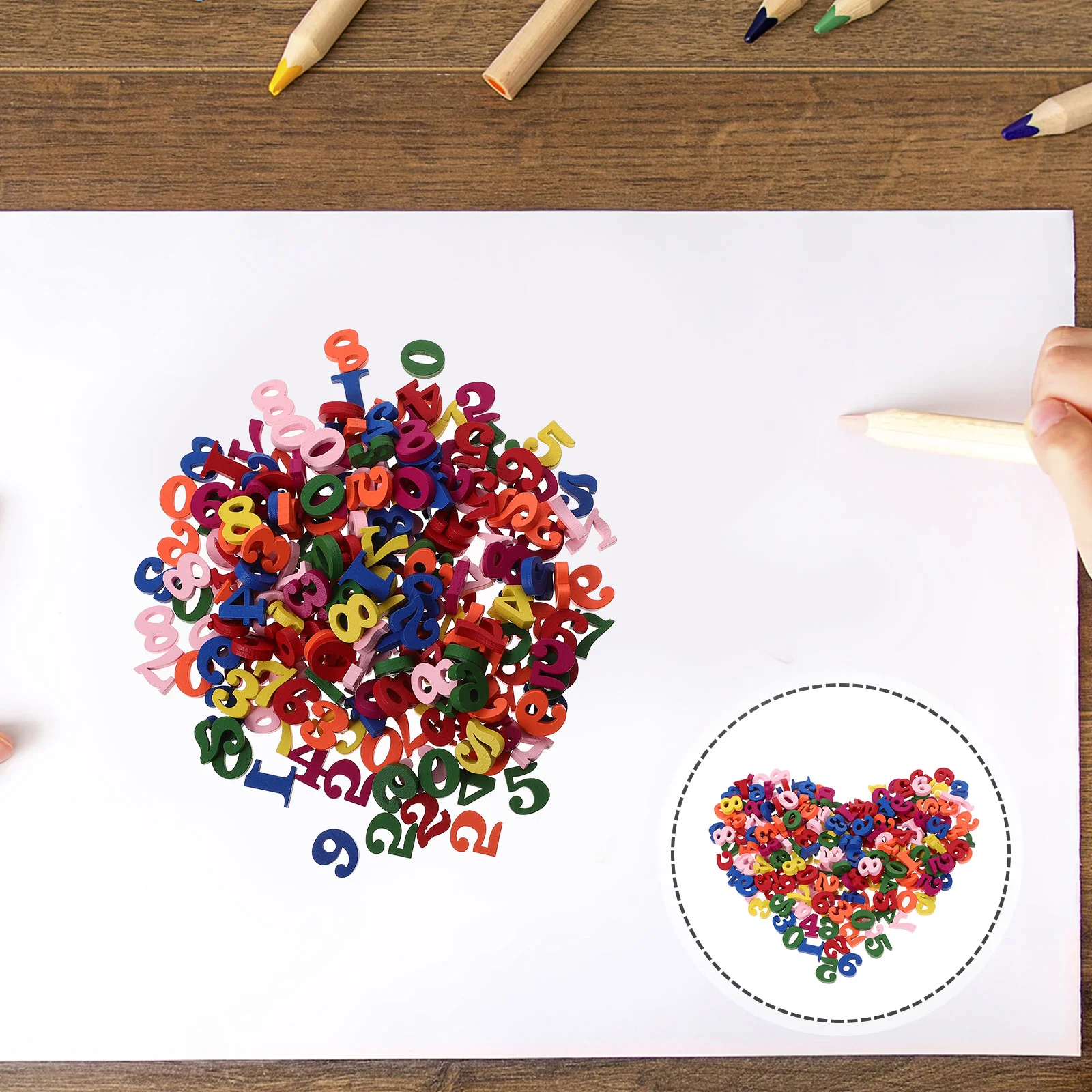 

200 Pcs Wooden Numbers Wear Resistant Craft Decor Montessori Education Simple Design Party Gift Home Office Use Lasting