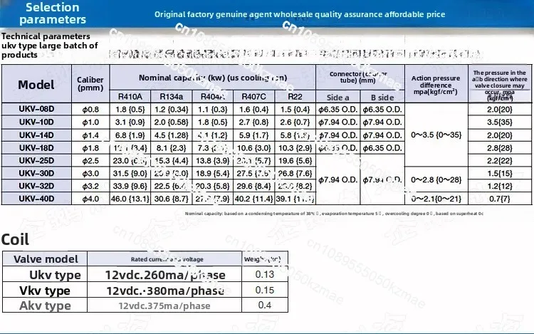 UKV-18D/25D/32D/40D صمام التمدد الإلكتروني النبضي للتبريد وتكييف الهواء