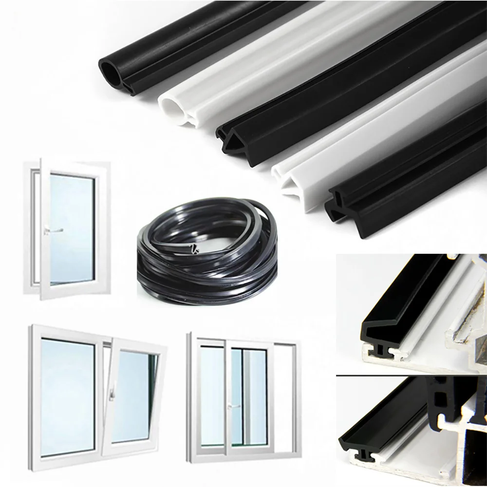 Waterproof Dustproof Silicone Card Slot Sealing Strip 1-5M Bridge Aluminum Door Window Gap Soundproof Anti-moisture Seal Strip