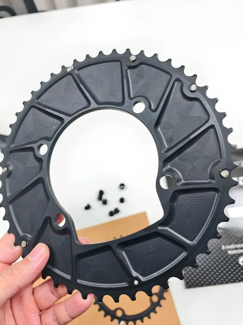 RACEDUEL 110BCD Carbon Crankset 11/12 Speed Double Chainring for Shimano R7000 R8000 R9100 R9200 50-34T/52-36T/53-39T/54-40T