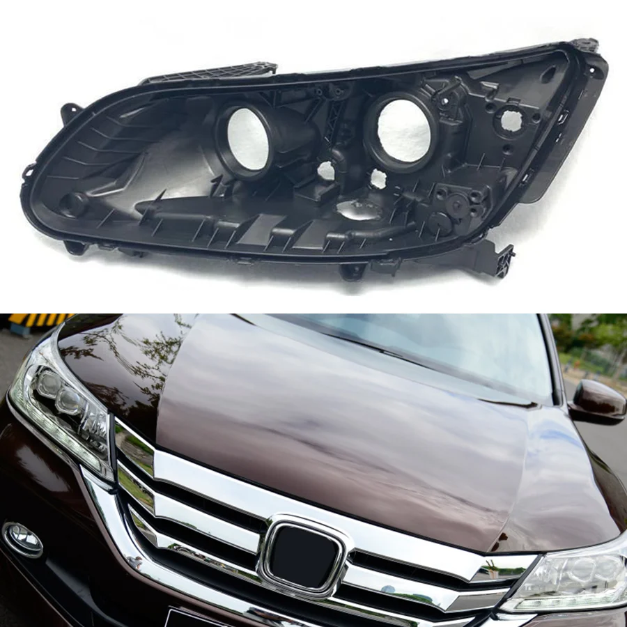 

1Pc Headlight Base For Honda Accord 9th 2014-2015 Black Front Headlamp House Car Rear Base Auto Headlight Back Support