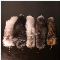 New Fashion Wolf Tail Fur Keychains Unisex Pendant Car Keyring Holder Key Chains Charm Bag Accessories Gifts