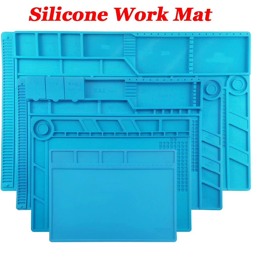 Heat-Resistant Silicone Soldering Pad - Non-Slip Repair Mat for Watch, Electronics, PCB, Soldering Station Workbench Tool