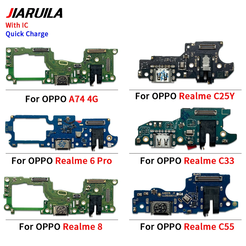 

USB Charging Port Charger Dock Connector Board Flex For Oppo A74 A95 A97 5G Realme 6 Pro 8 Reno 6 Lite 8S C11 2021 C21Y C25Y C33