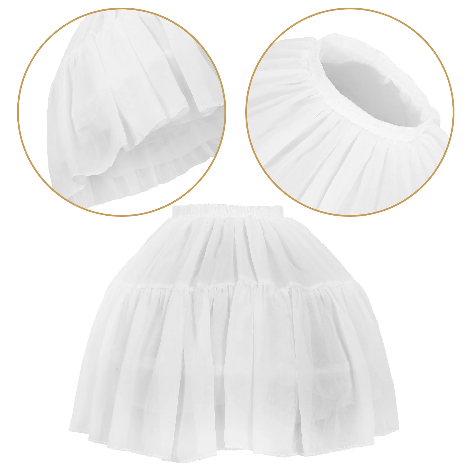 

1Pcs Petticoat Underskirt Adjustable Lolita Dress 46cm Length White Tulle Gauze Bubble Skirt Perfect for Wedding Prom Cosplay