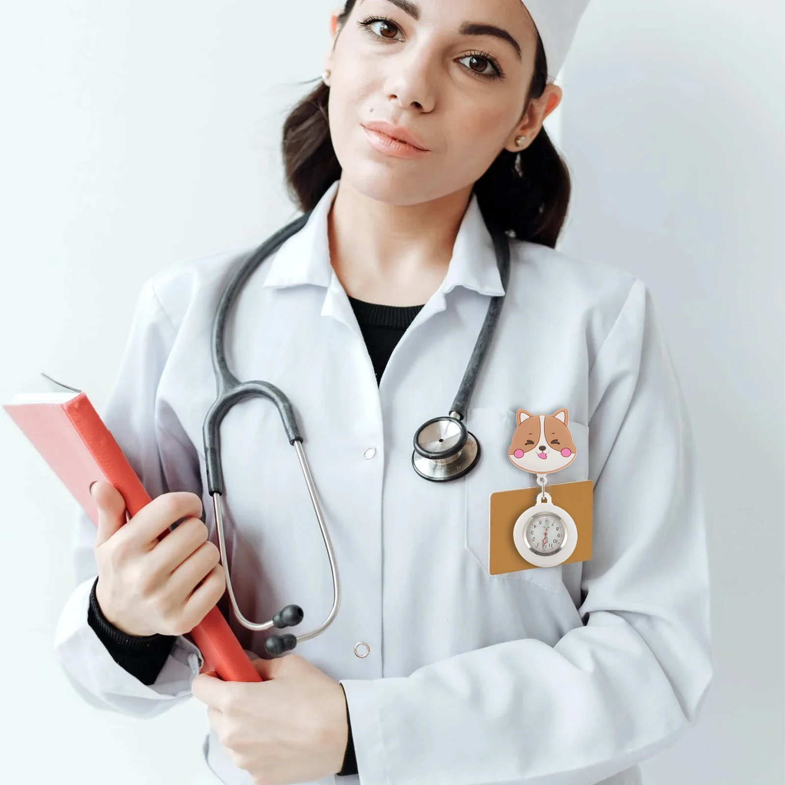 Orologio da tasca da infermiera Orologi da appendere in metallo al quarzo con cartoni animati Portachiavi portatili Regali Accessori per orologi dal design semplice e leggero