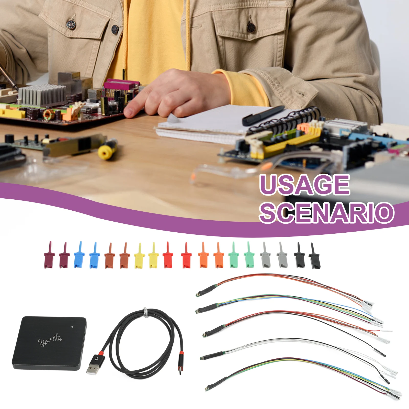 

USB Logic Analyzer for PC with 16 Channels and Intelligent Waveform for WinXP10 For Mac OS For Linux Basic Edition
