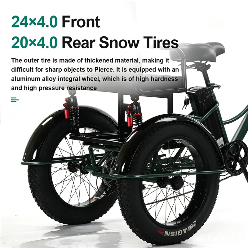 Tricycle électrique pour adultes - 3 roues - 24 pouces - Charge maximale : 150 kg - Hauteur réglable - Avec panier - Idéal pour les personnes âgées - Pour le shopping, l'exercice et pour une