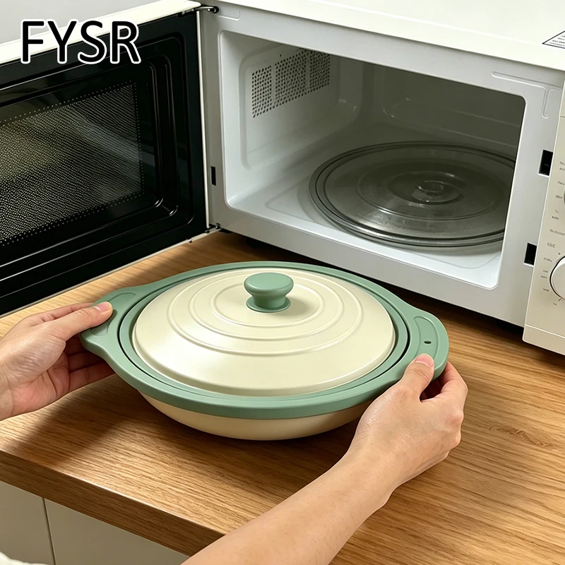 Microwave Grill Pan Fry Griddle Crisper Pan with Lid for Grilling Browning and Crisping Foods Microwave Silicone Cookware