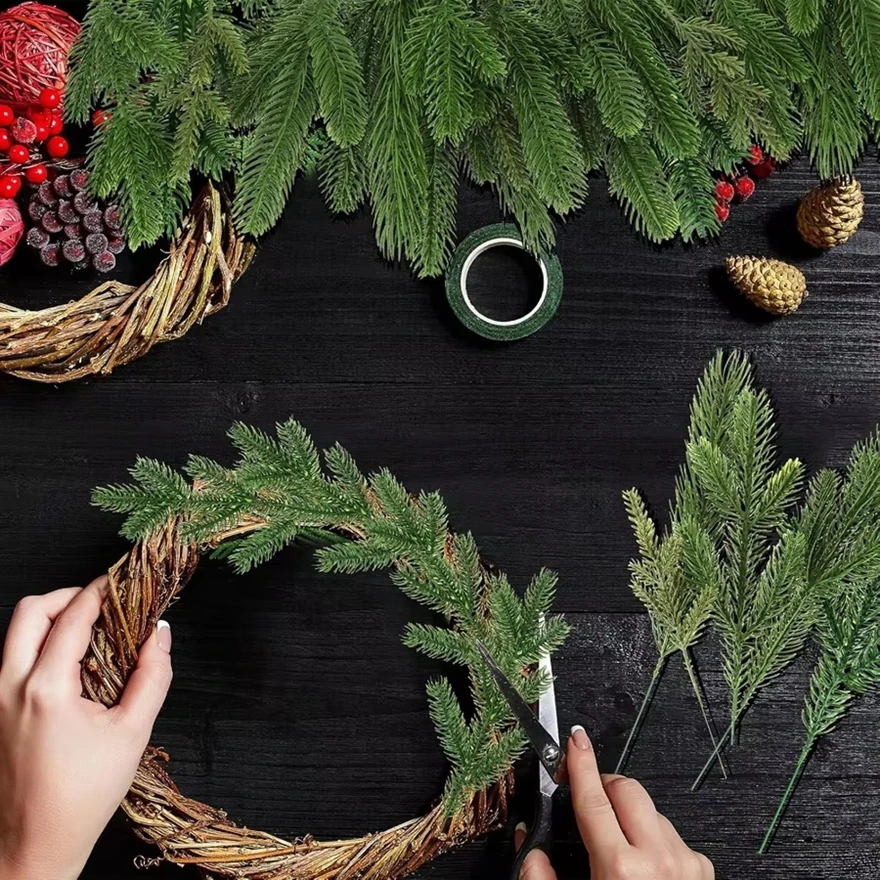 

50Pcs Artificial Plants Christmas Tree Home Room Decoration Accessories Wedding Outdoor Garden Flowers Wreaths Needlework Cheap