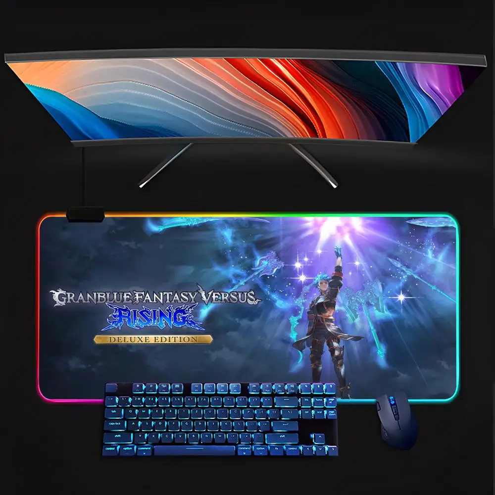 Classic best-selling games Granblue Fantasy Versus Rising  Mouse Pad RGB Pc Gamer Keyboard LED Glowing  Rubber Gaming Computer M