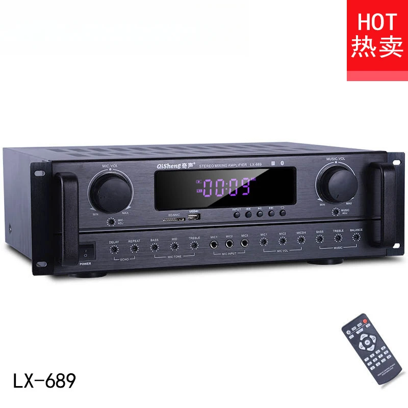 

Qisheng мощный усилитель мощности профессиональный Bluetooth KTV профессиональный HIFI Bluetooth сабвуфер усилитель мощности