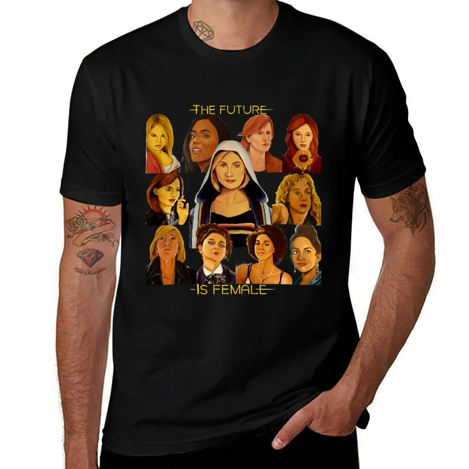 

Is the Future Going to be All Girl The Women of Who T-Shirt Louboutins cotton graphic tees sports fans Men's cotton t-shirt