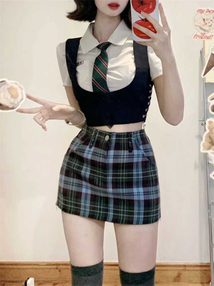 

Юбка А-силуэта с низкой талией в тайском стиле для студенток, универсальная, прикрывающая ягодицы, короткая юбка для девушек