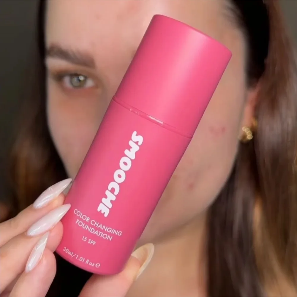 Base Líquida Natural Herbal Smooche com Glicerina e Vitamina E, Base de Maquiagem que Muda de Cor, Corretivo Original