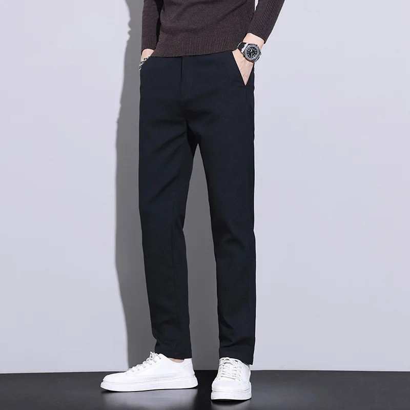 

GIOIOMen's Business Casual Pants，2025Spring New Slim Fit Straight Ankle-Tied Trousers，Fashionmen`s clothing