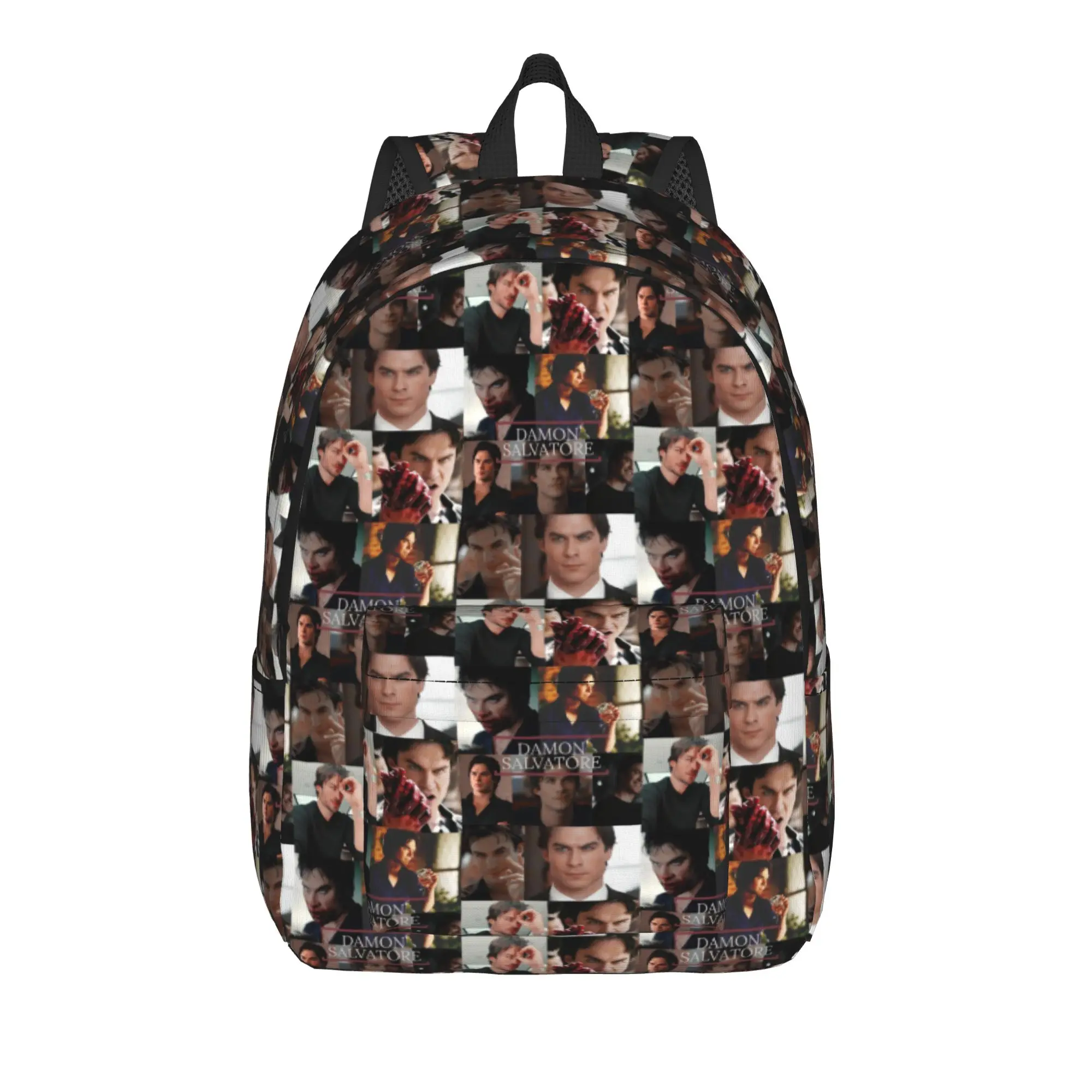 The Vampire Diaries Resuable Movie Backpack Female Damon Salvatore Big Backpacks Polyester Kawaii School Bags Camping Rucksack