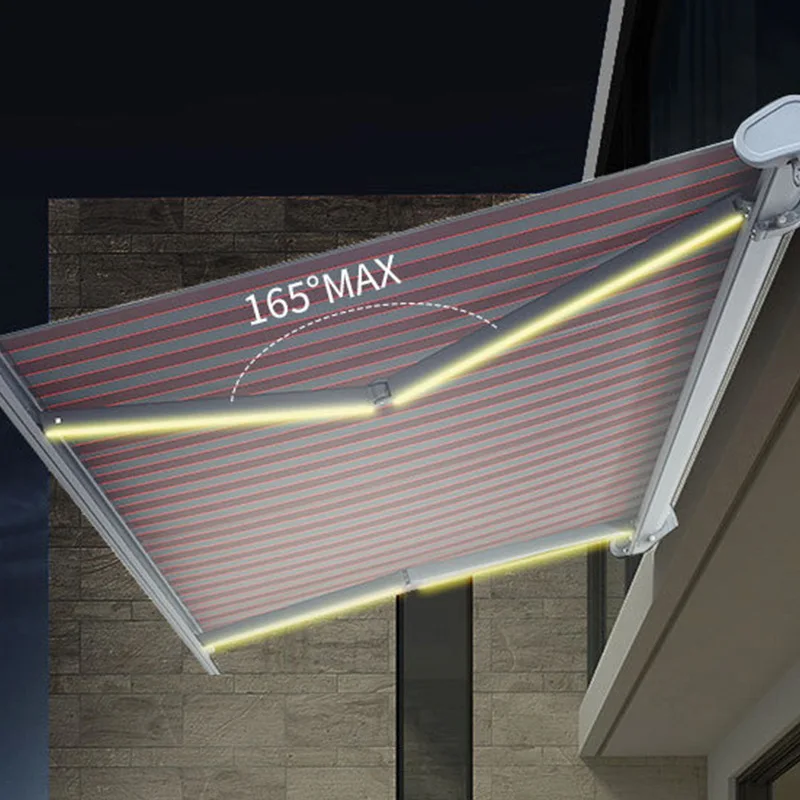 Full-Box Modern Folding Aluminum Alloy Awning Shopfront Balcony Electric Retractable Canopy Windproof Durable Home Use