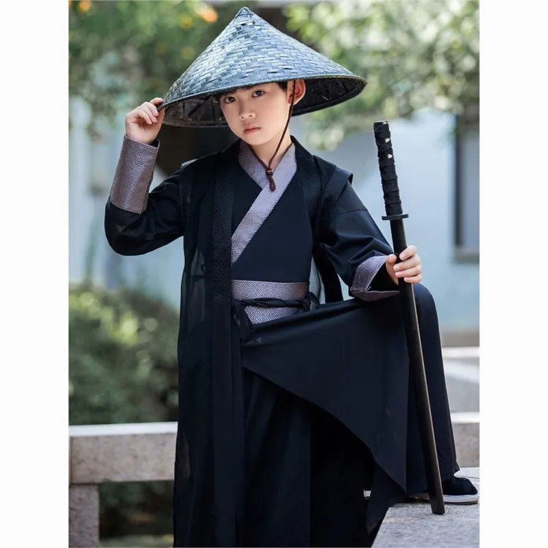 2025 New Spring and Autumn Children's Ancient Costume Hanfu Creative Boys Chinese Song Style Student Performance Costume LH635