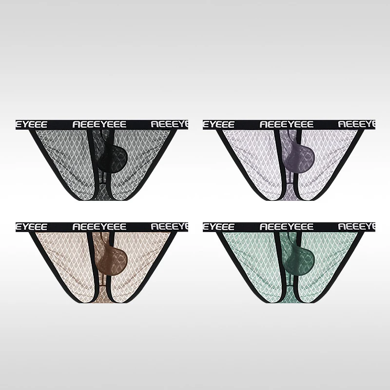 

Men's underwear ice silk ultra-thin transparent sexy triangle pants low waist tight elastic breathable Japanese style briefs