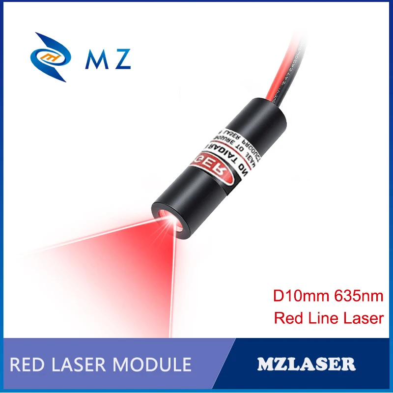 Compact Red Line Laser Diode Module 635nm D10mm 50mW 100mW 3V High-Accuracy Industrial Grade Line Laser for Woodworking Parts