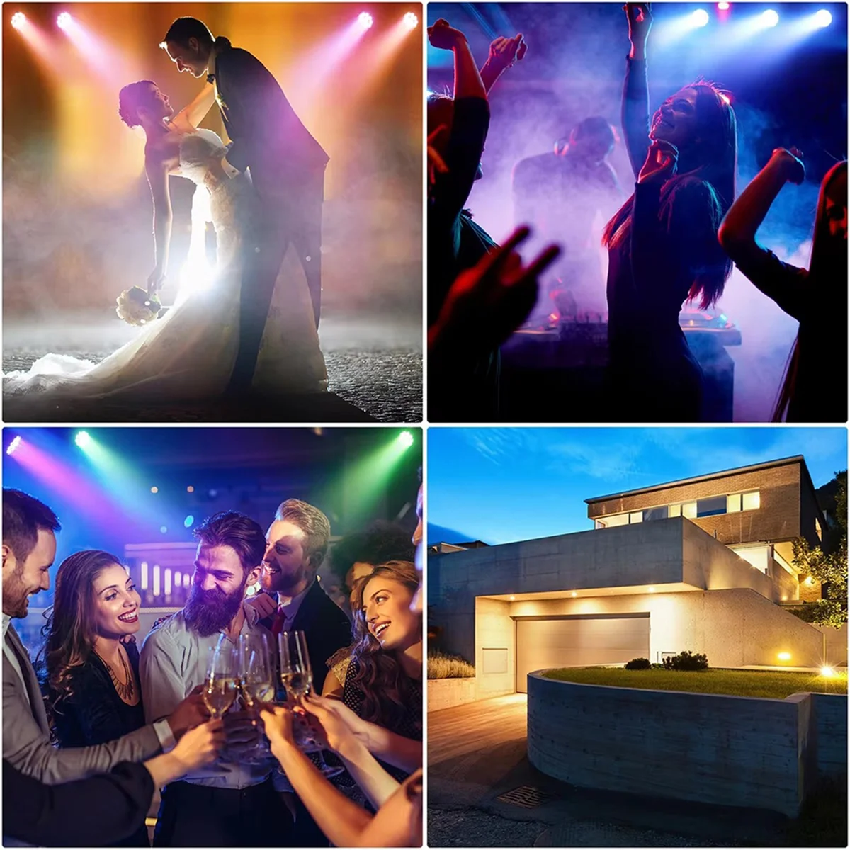 

Strobe Light Christmas, Strobe Lights Remote Control RGB 10W Wireless LED Strobe Light for Stage Dance Wedding