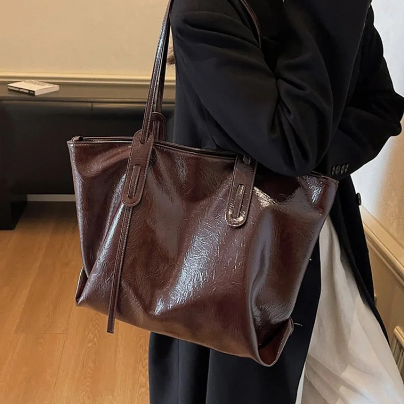 

Luxury Messenger Purse For Women Shopper Bag Commuter Solid Color High-End Minimalist Vintage Style