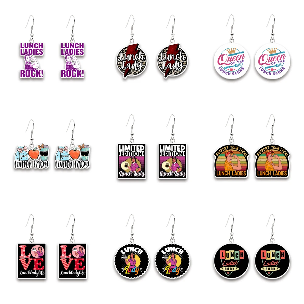 

W New Arrivals Acrylic Earrings New Accessories Lunchtime For Women Colorful Character Earrings Fashion Jewelry