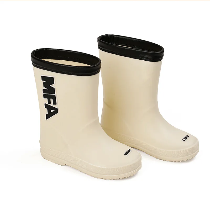 2023 New Children Fashion Rain Boots Kids Waterproof Rainboots Boys Girls Mid-calf Wellies Shoe CR30s Non-slip