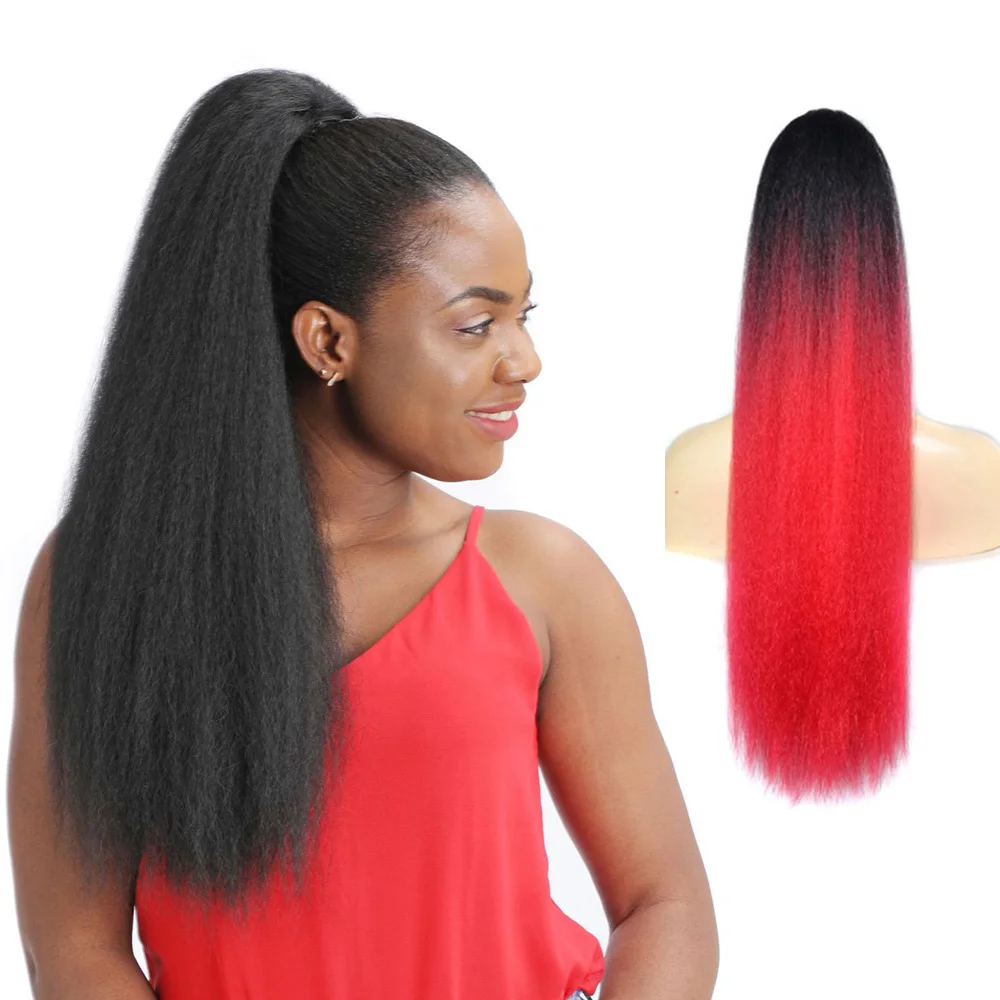 

Длинные хвостики Zolin Yaki, прямой хвост, наращивание, пушистая прическа, полный объем, реалистичный афро синтетический парик, повседневная одежда