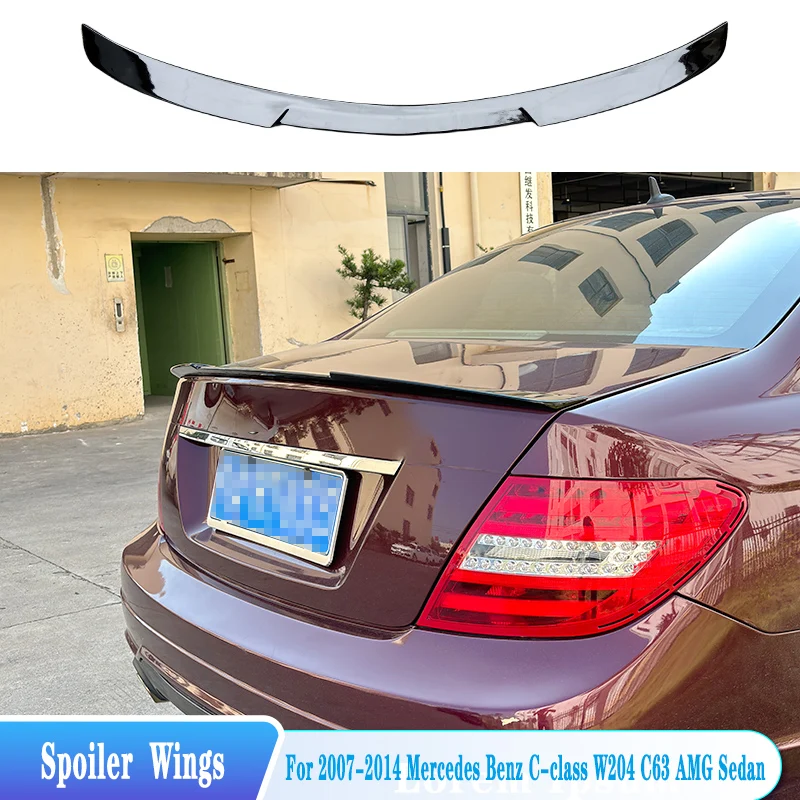 

For 2007-2014 Benz C Class W204 Rear Trunk Lid Spoiler Wings M4 Style Rear Window Roof Spoiler ABS Material Body Kit Accessories