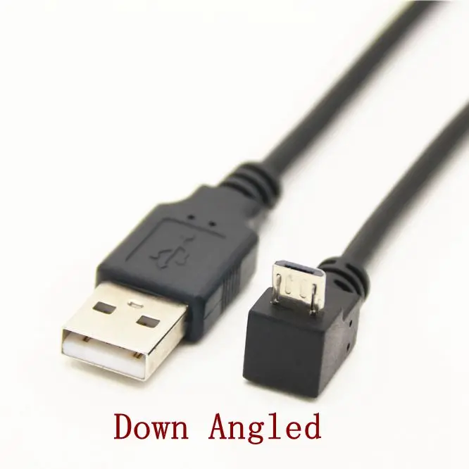 Up Down Left Right Angled 90 Degree USB Micro USB Male to USB male Data Charge connector Cable 25cm 50cm for Tablet 5ft 1m 3M 5M