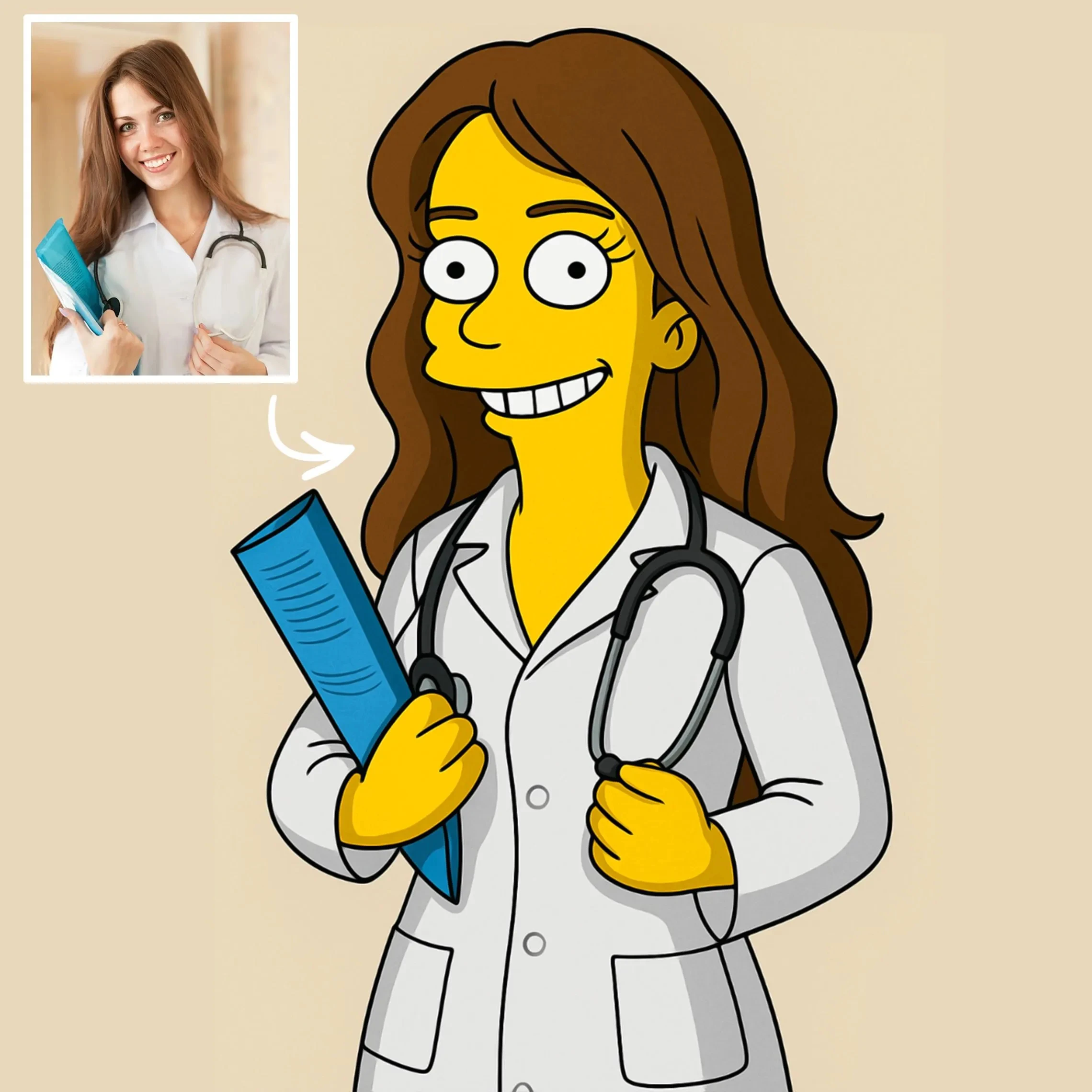 Personalized Custom Your Simpsons Family Portrait Cartoon Drawing from Couples Famliy Photo For Home Decor Unique Gift Idea image 2