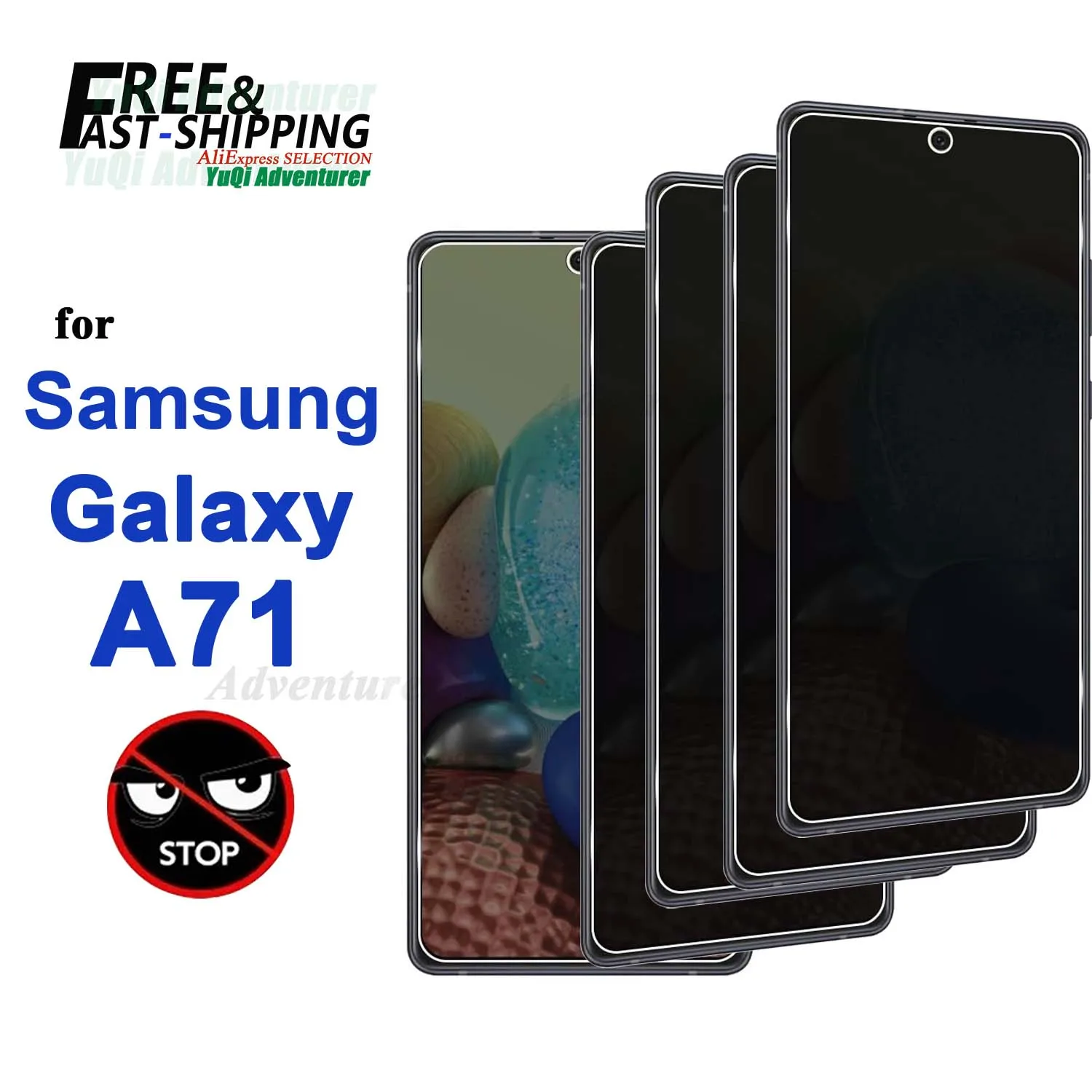 Anti Spy Screen Protector For Samsung Galaxy A71 5G UW Tempered Glass 9H Privacy Peep High Aluminum Case Friendly