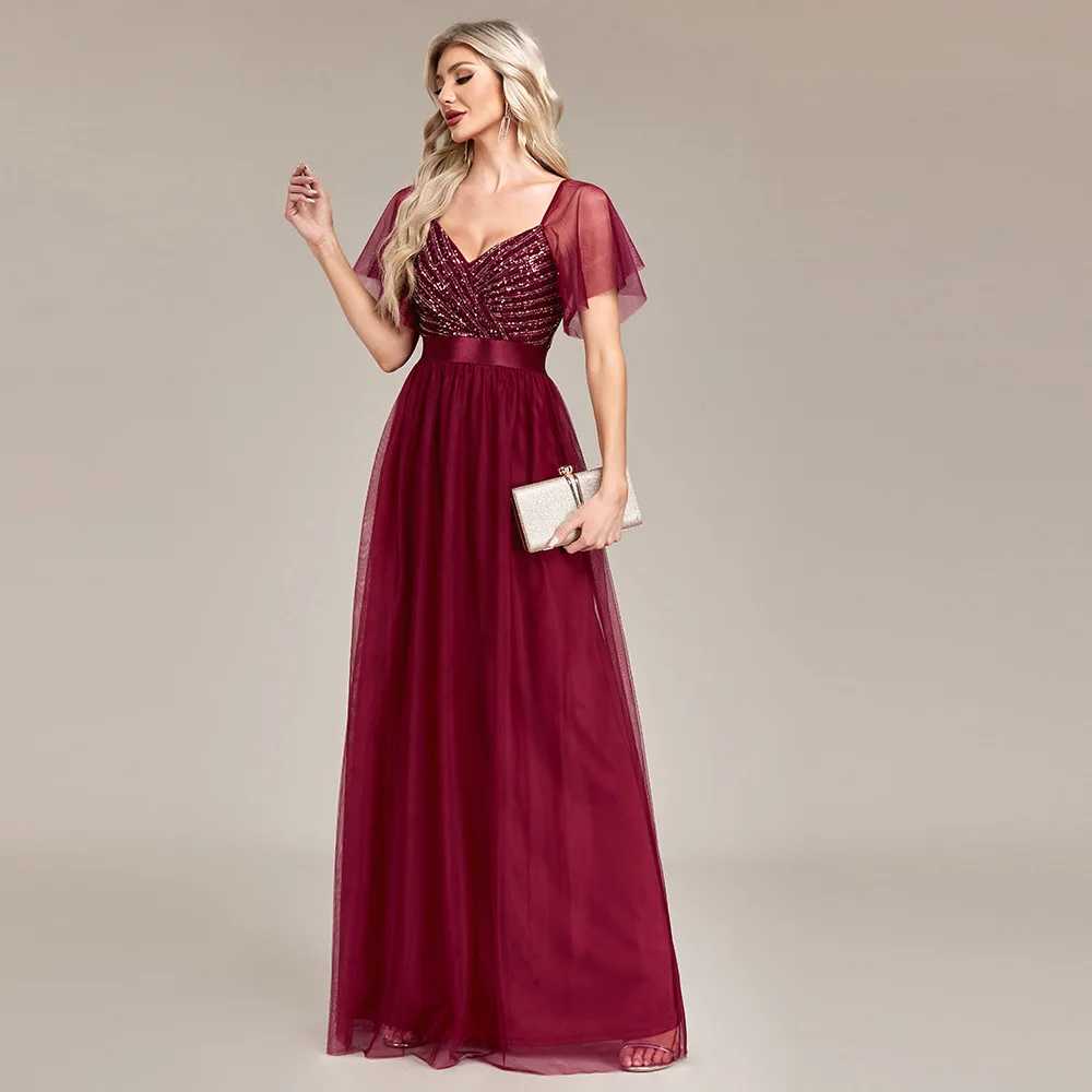 ICCLEK Estidos Prontos Elegant Evening Dress Woman Party Dresses Cocktail Dresses For Women Vestidos Largos De Noche Para Fiesta