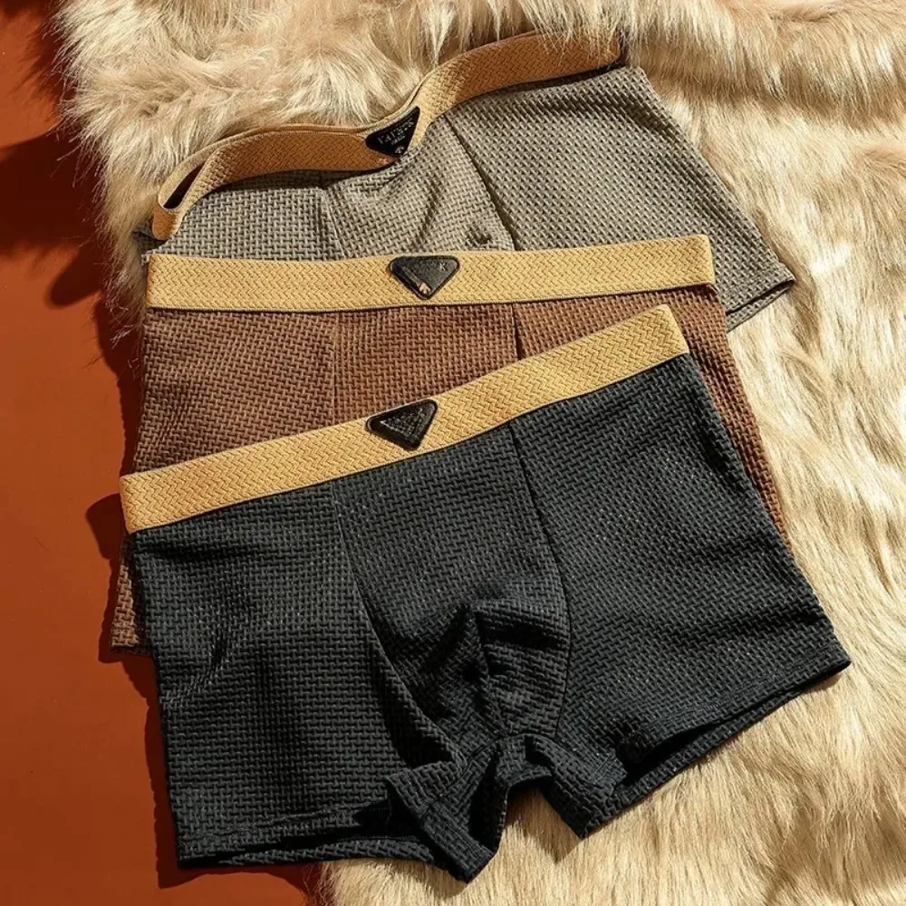 1pcs Men's Shorts Ice Silk Underwear Plus Size Underpants Breathable  Slim Panties Air-conditioned Lingerie Wholesale