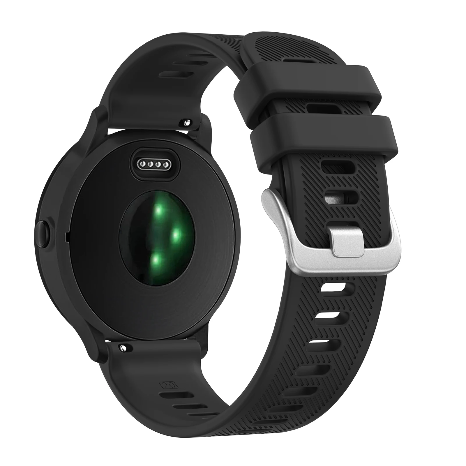 ซิลิโคน 20 มม.สําหรับ Garmin Vivoactive5/3 Forerunner 55/645/245 เพลง VivoMove Luxe/สไตล์ Venu SQ/SQ2/2plus Approach S40 Band