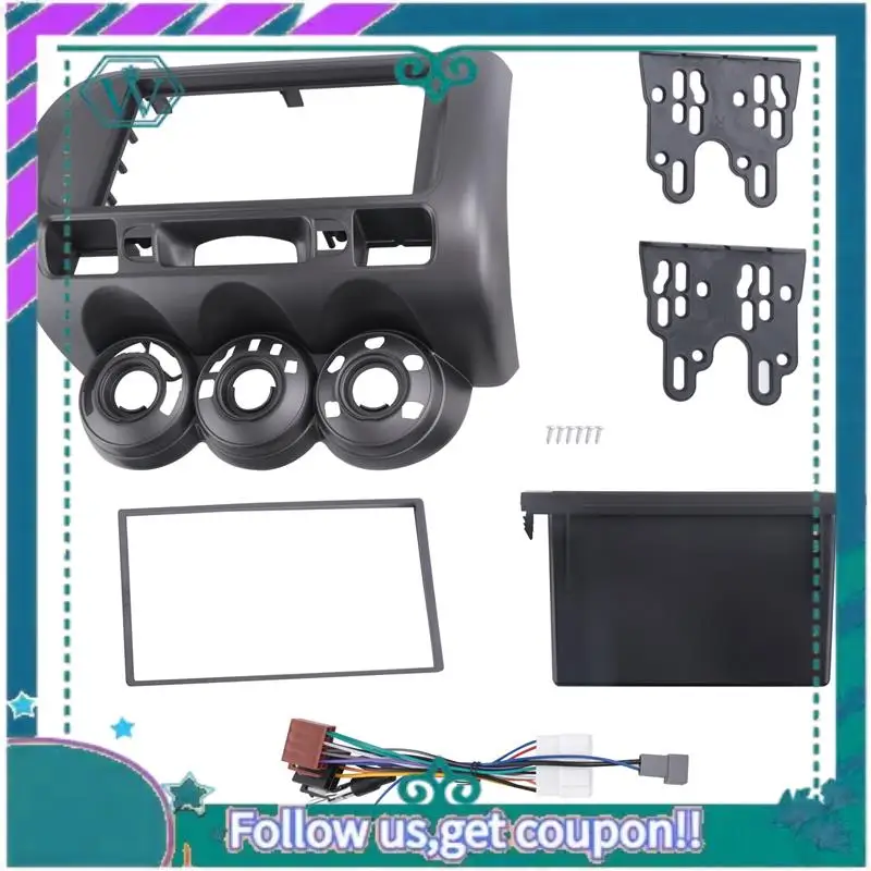 

AA92-Car Radio Fascia Component For Honda Fit Jazz City LHD One Din Dvd Stereo Cd Panel Mount Installation Trim Kit Frame Bezel