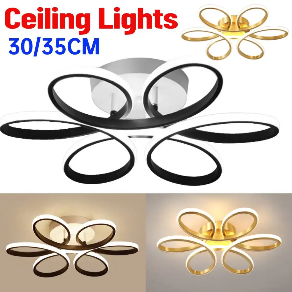 Household LED Chandelier 12W Modern Style Ceiling Lamp Three Colors Flower Design Ceiling Lights Super Bright Home Decor Fixture