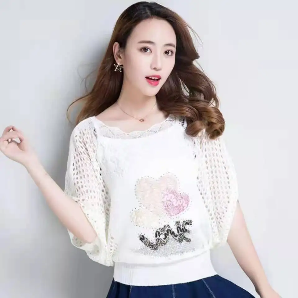 Sweaters Women Pullovers Clearance Promotion Casual Hollow Out New Fashion Cheap Loose Thin Bat Sleeve Female Womens LXJ619