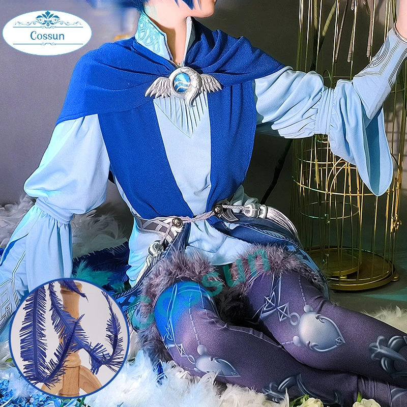 

[Customized]Anime! FINAL FANTASY XIV FF14 6.0 Meteion Little Blue Bird Game Suit Uniform Cosplay Costume Halloween Outfit