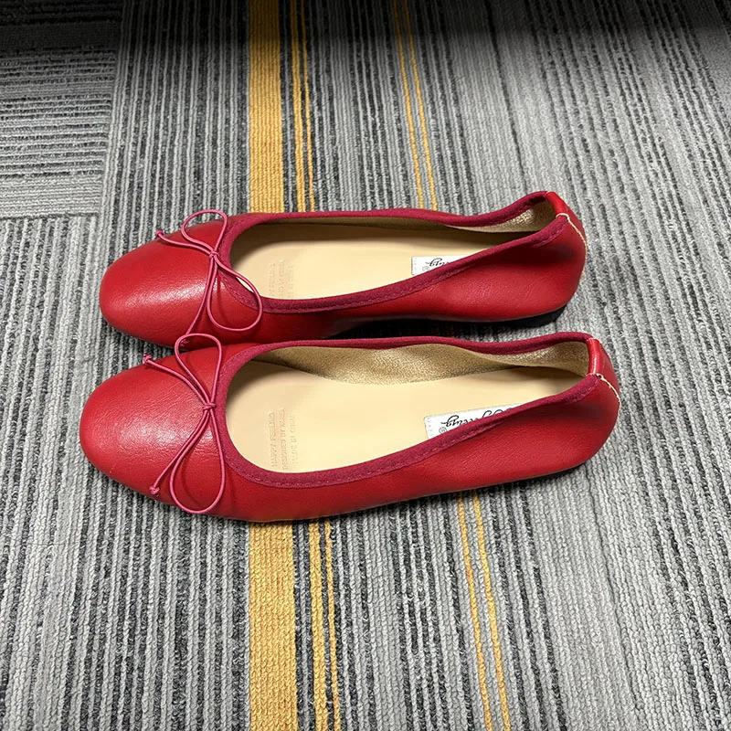 Neue modische Damen-Ballerinas mit runder Spitze, flache Slip-On-Schuhe, weiche, bequeme, elegante Damenschuhe mit flachem Absatz – Detail 7