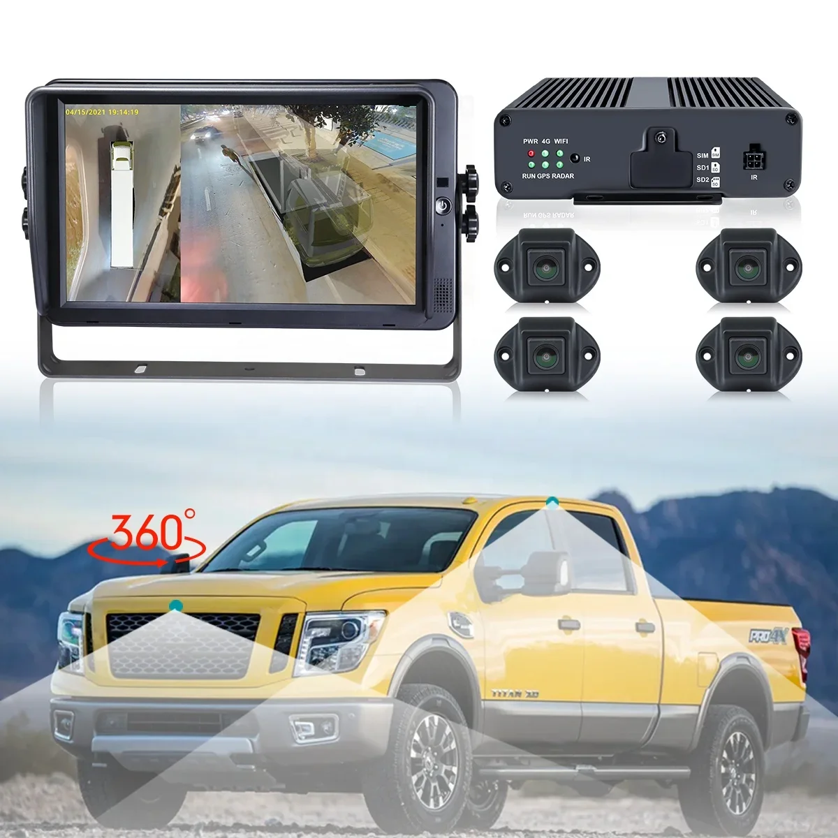 

STONKAM HD 360 degree car bird view surround system 3D image gps low-lux night vision